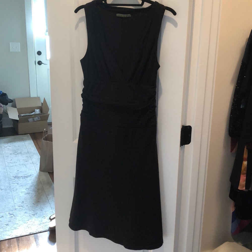 Black V-Neck Sleeveless Dress by Velvet